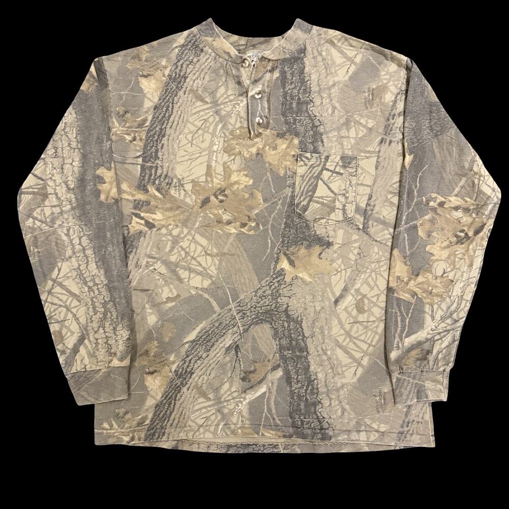 Vintage RedHead Camo Henley Shirt Realtree Long Sleeve XL